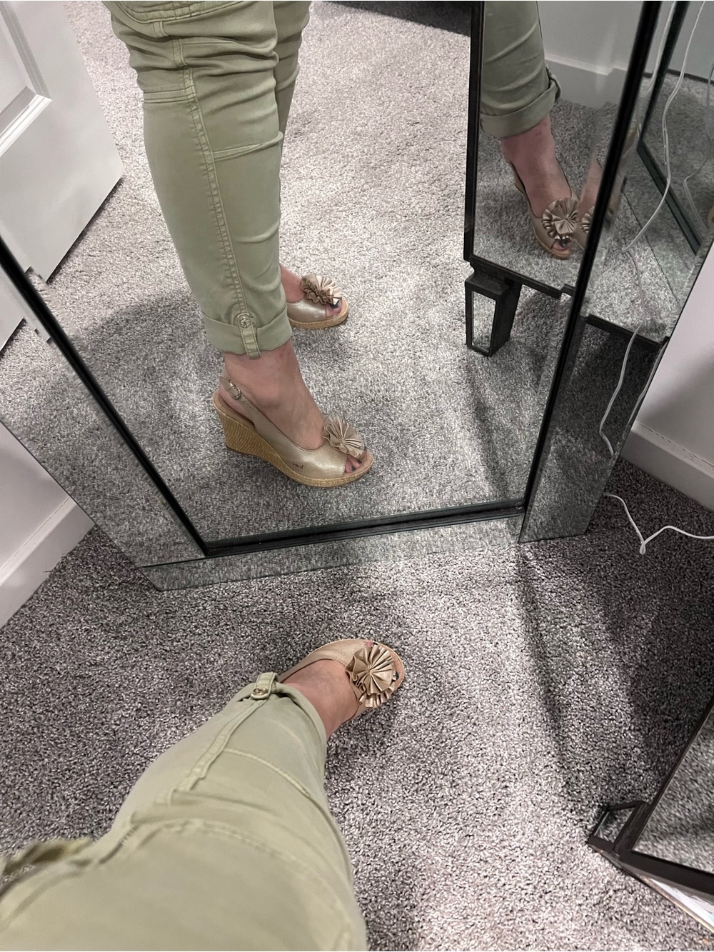 b.o.c. Beige Wedge Espadrille Slingback with Front Rosette - Picture 10 of 10
